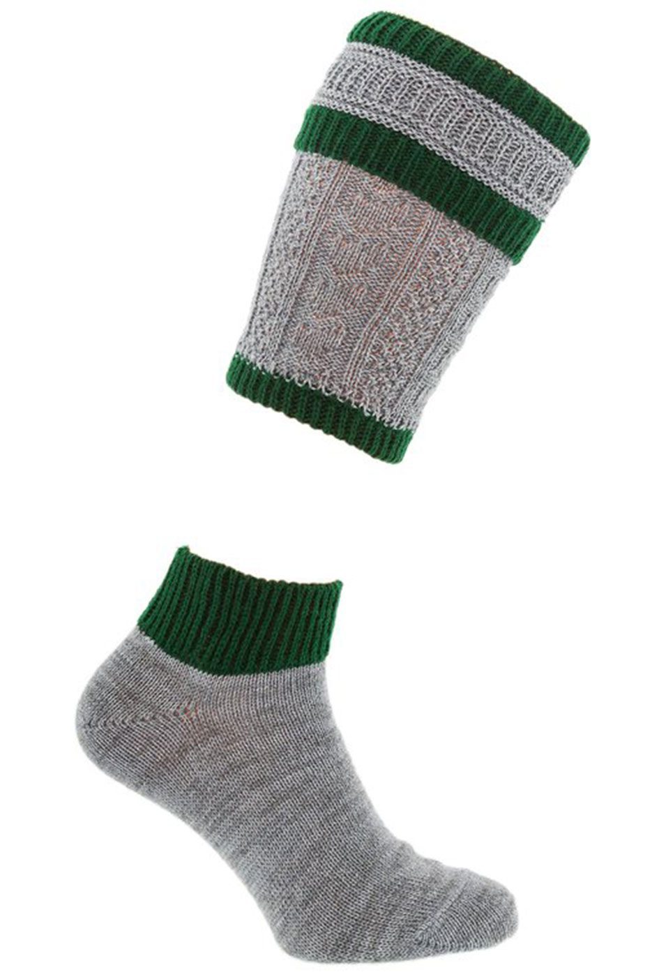 Loferl Wadenstrümpfe in hellgrau/grün