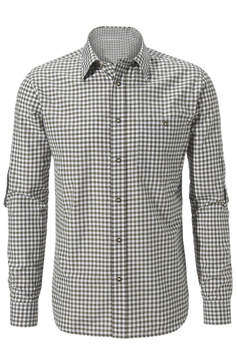 Alternative view of Kariertes Trachtenhemd Bertl in schilf