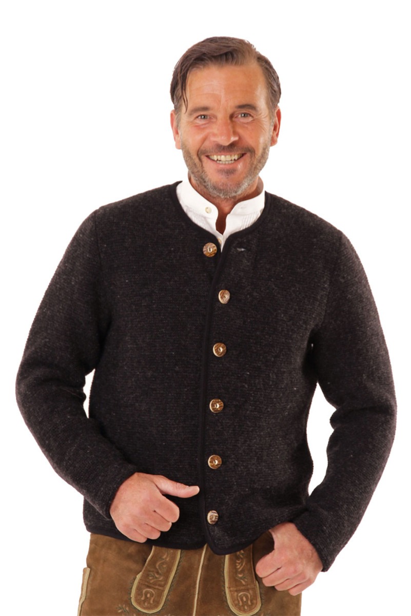 Herren-Strickjacke in anthrazit