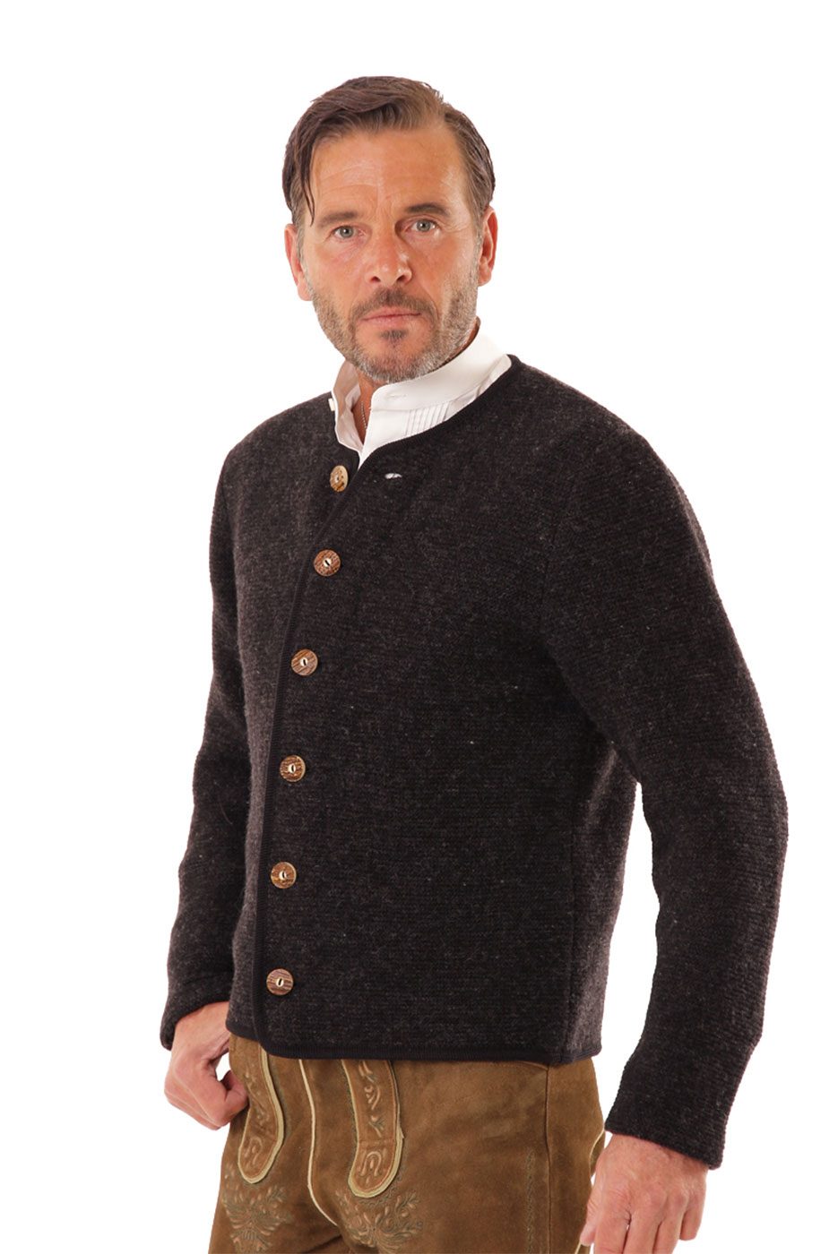 Alternative view of Herren-Strickjacke in anthrazit