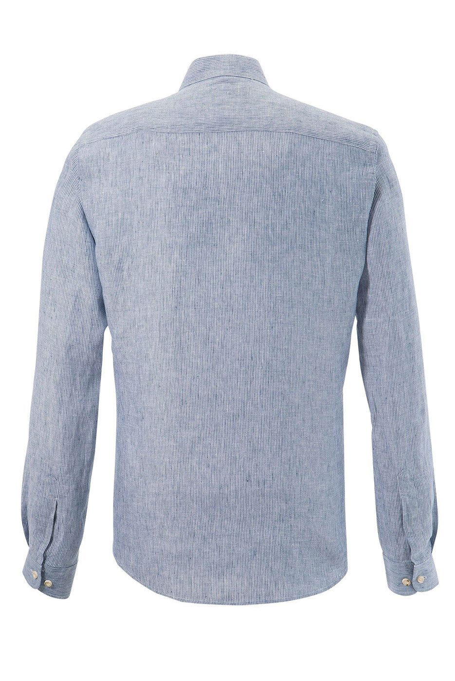 Alternative view of Slimfit – Leinenhemd gestreift in dunkelblau