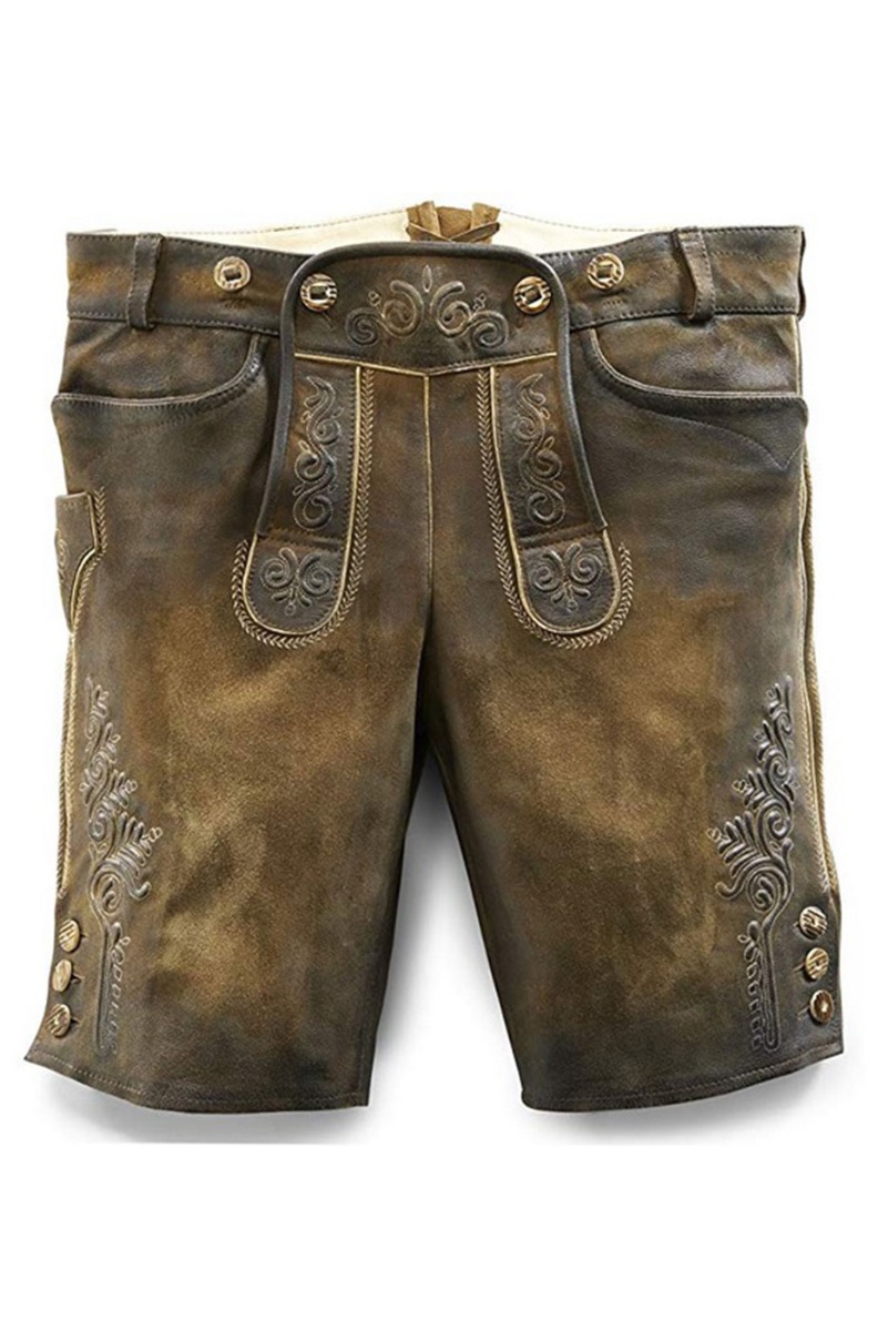 Kurze Lederhose Ralf in nuss