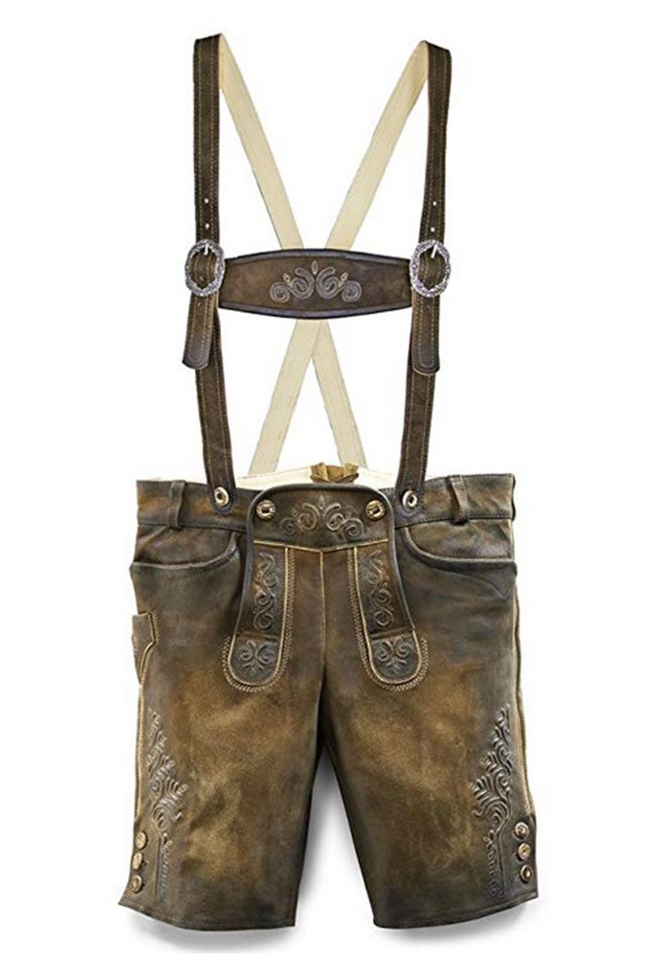 Alternative view of Kurze Lederhose Ralf in nuss