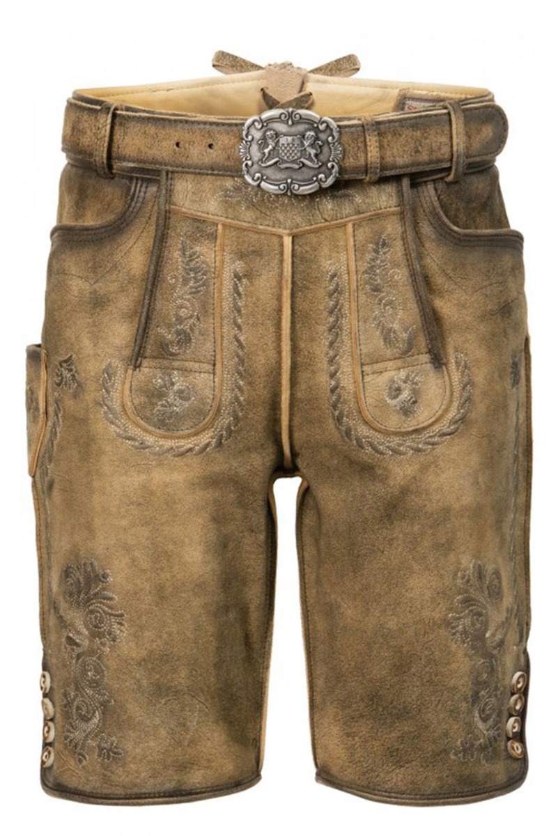 Kurze Lederhose Hias in hellbraun