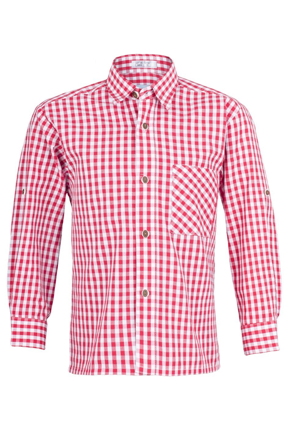 Kinder-Trachtenhemd in rot kariert