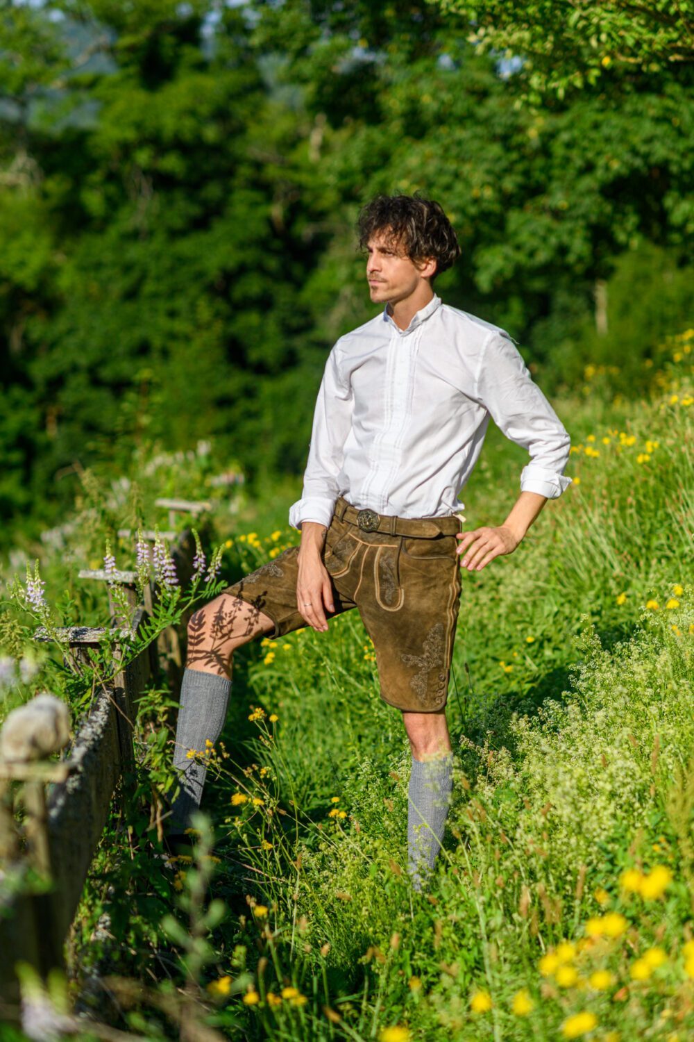 Kurze Lederhose Landsberg in braun