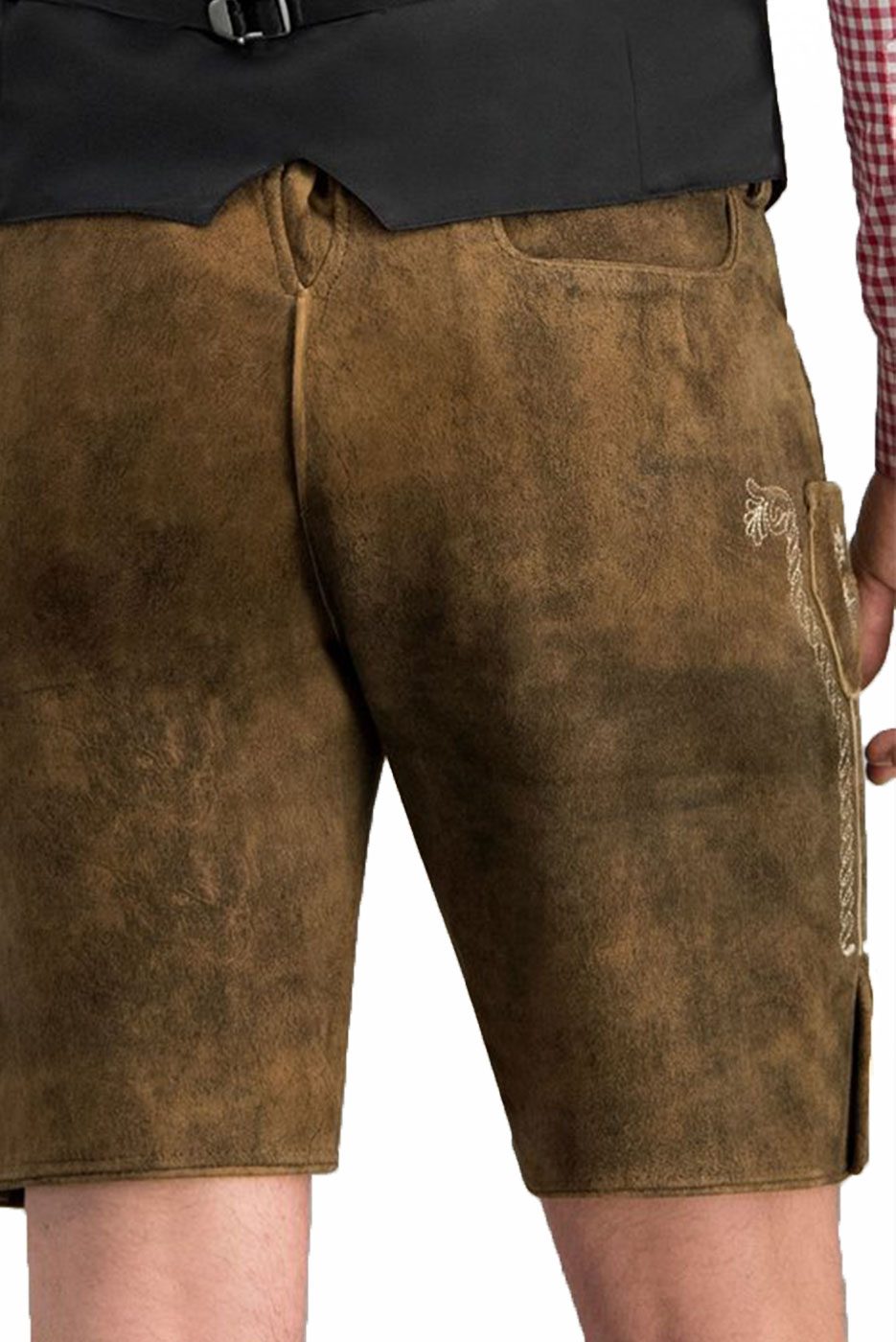 Alternative view of Kurze Lederhose Hartl in mittelbraun