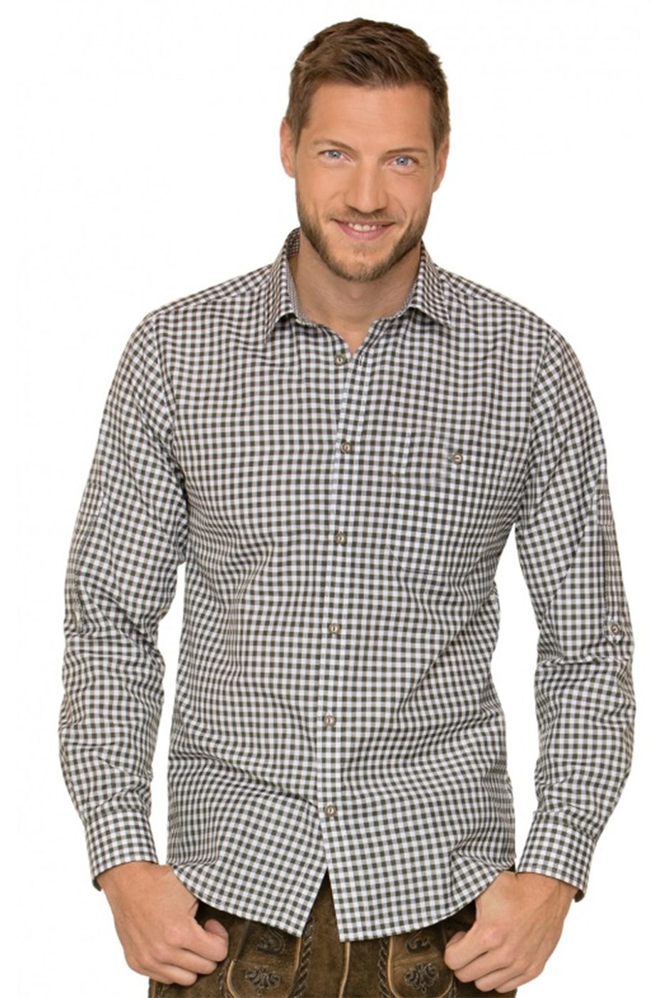 Kariertes Trachtenhemd Bertl in schilf