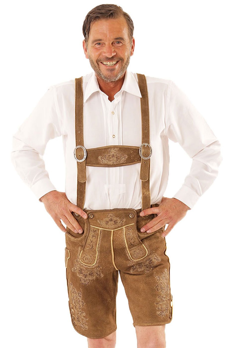 Kurze Lederhose Dedrich in hellbraun