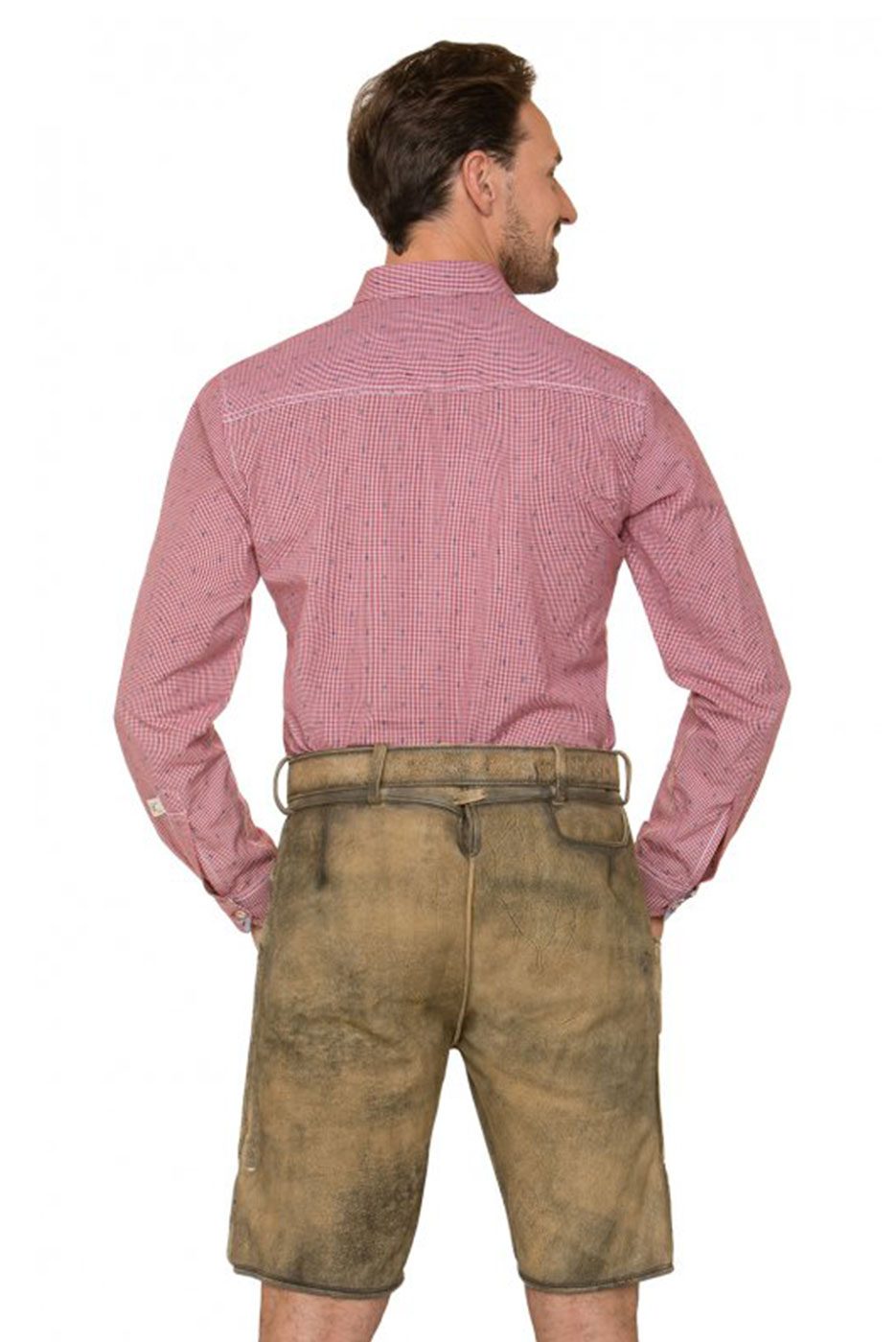 Alternative view of Kurze Lederhose Hias in hellbraun