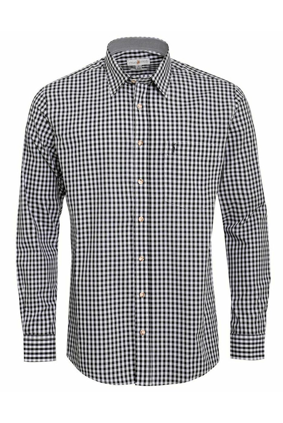 Kariertes Trachtenhemd Ferdl in dunkelbraun