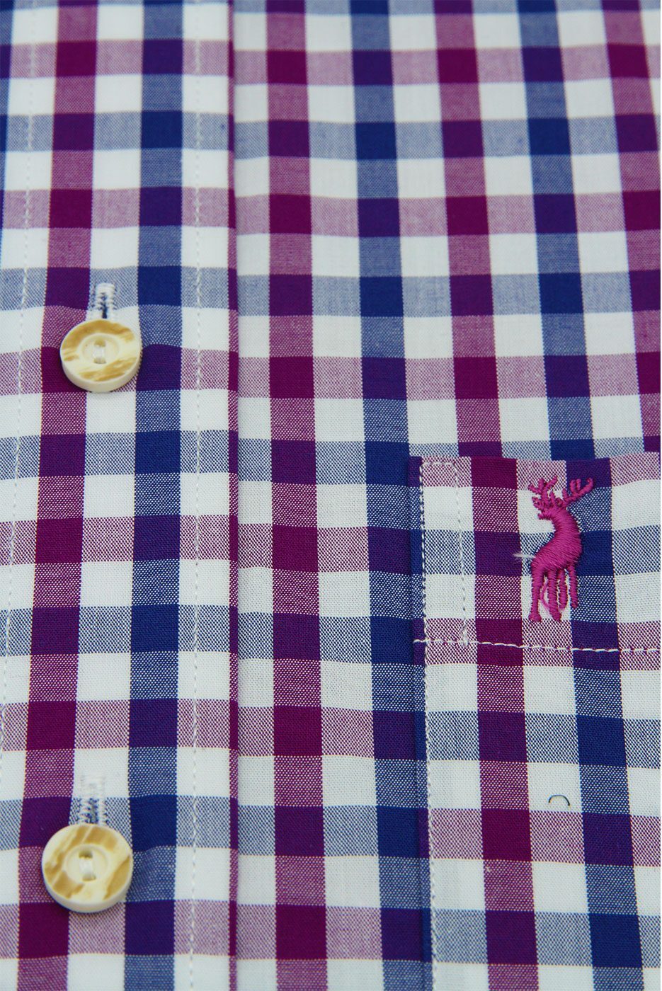 Alternative view of Trachtenhemd kariert in lila-tanne