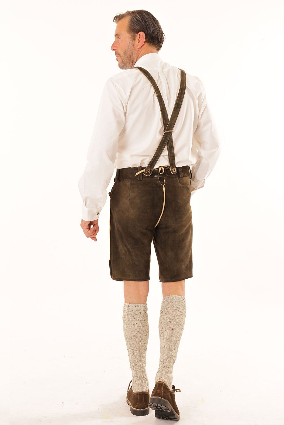 Alternative view of Kurze Lederhose Aldrik in dunkelbraun