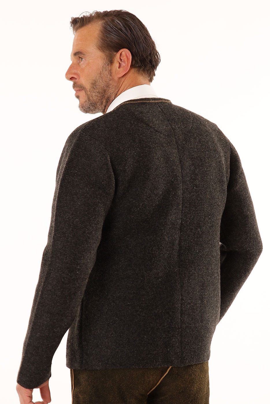Trachten-Strickjacke Magnus in anthrazit – Bild 3