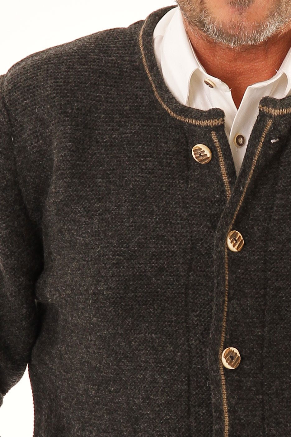 Trachten-Strickjacke Magnus in anthrazit – Bild 4