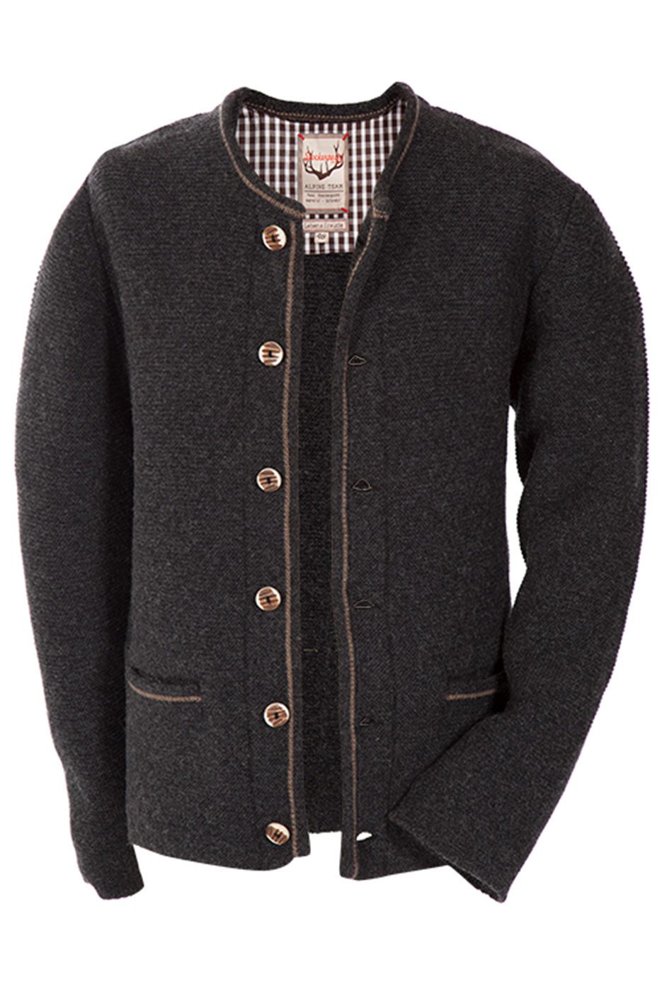 Trachten-Strickjacke Magnus in anthrazit – Bild 5