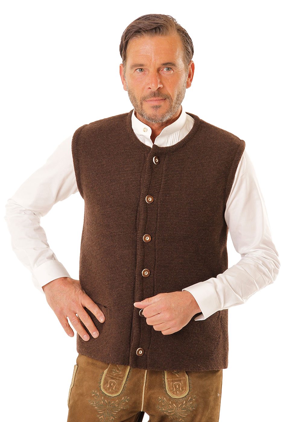 Trachten-Strickweste Jonas in braun