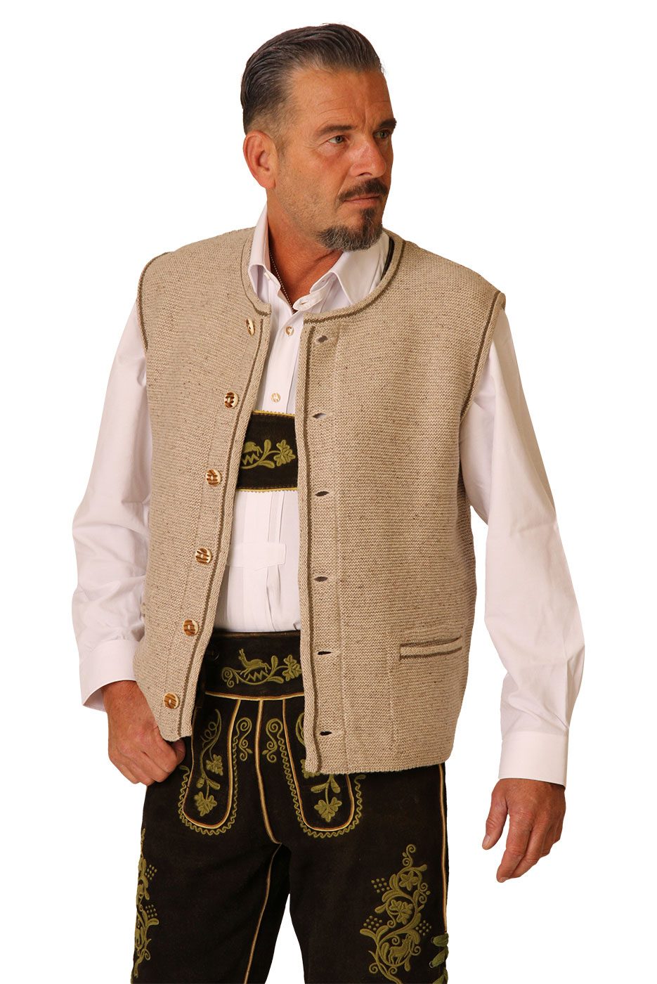 Trachten-Strickweste Jonas in natur