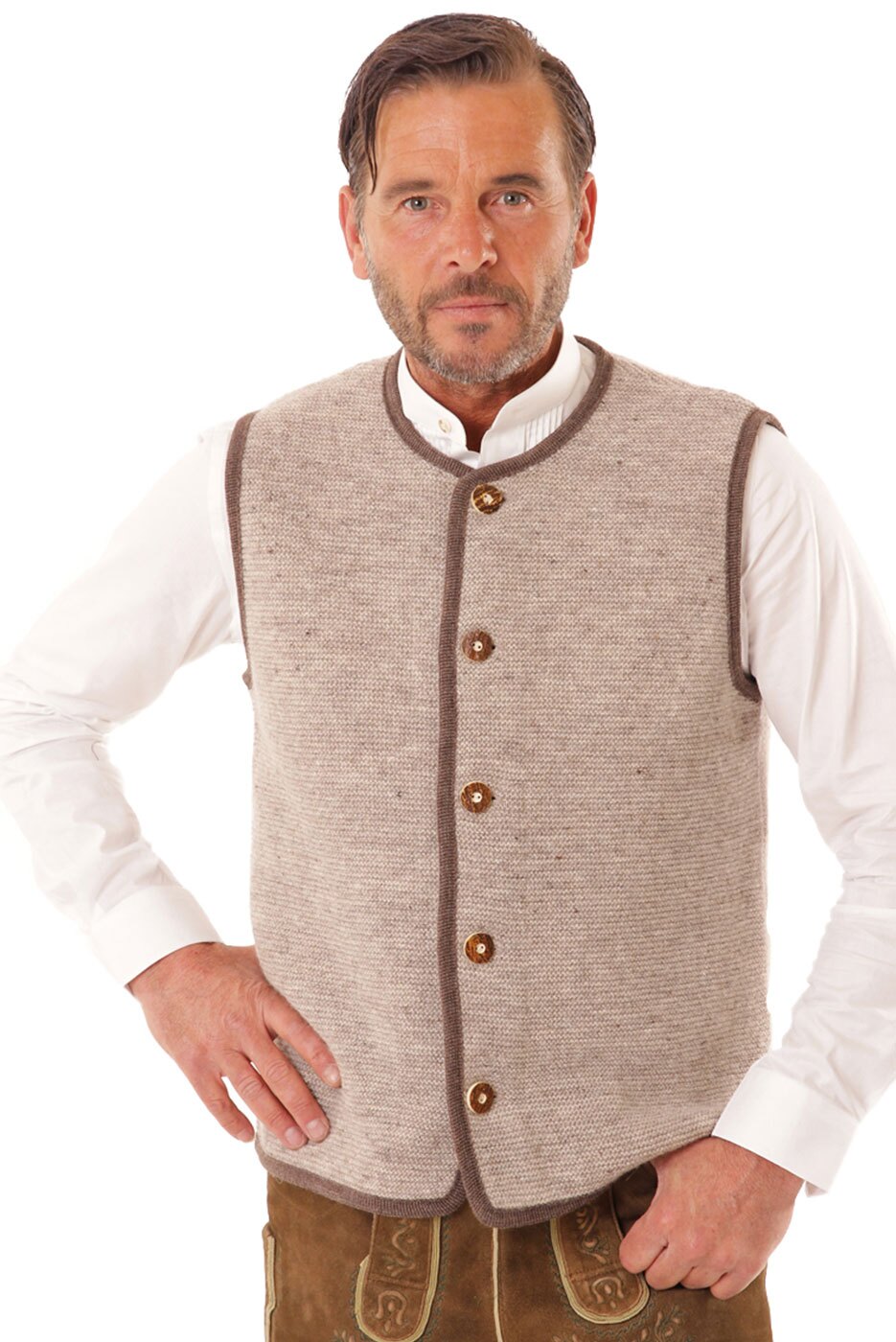 Trachten-Strickweste in natur