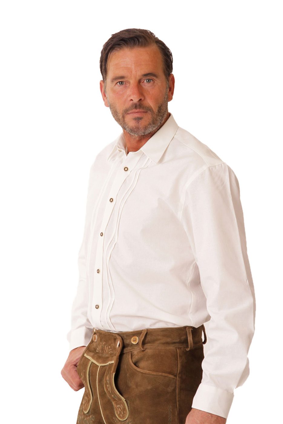 Alternative view of OS-Trachtenhemd mit Liegekragen in weiß