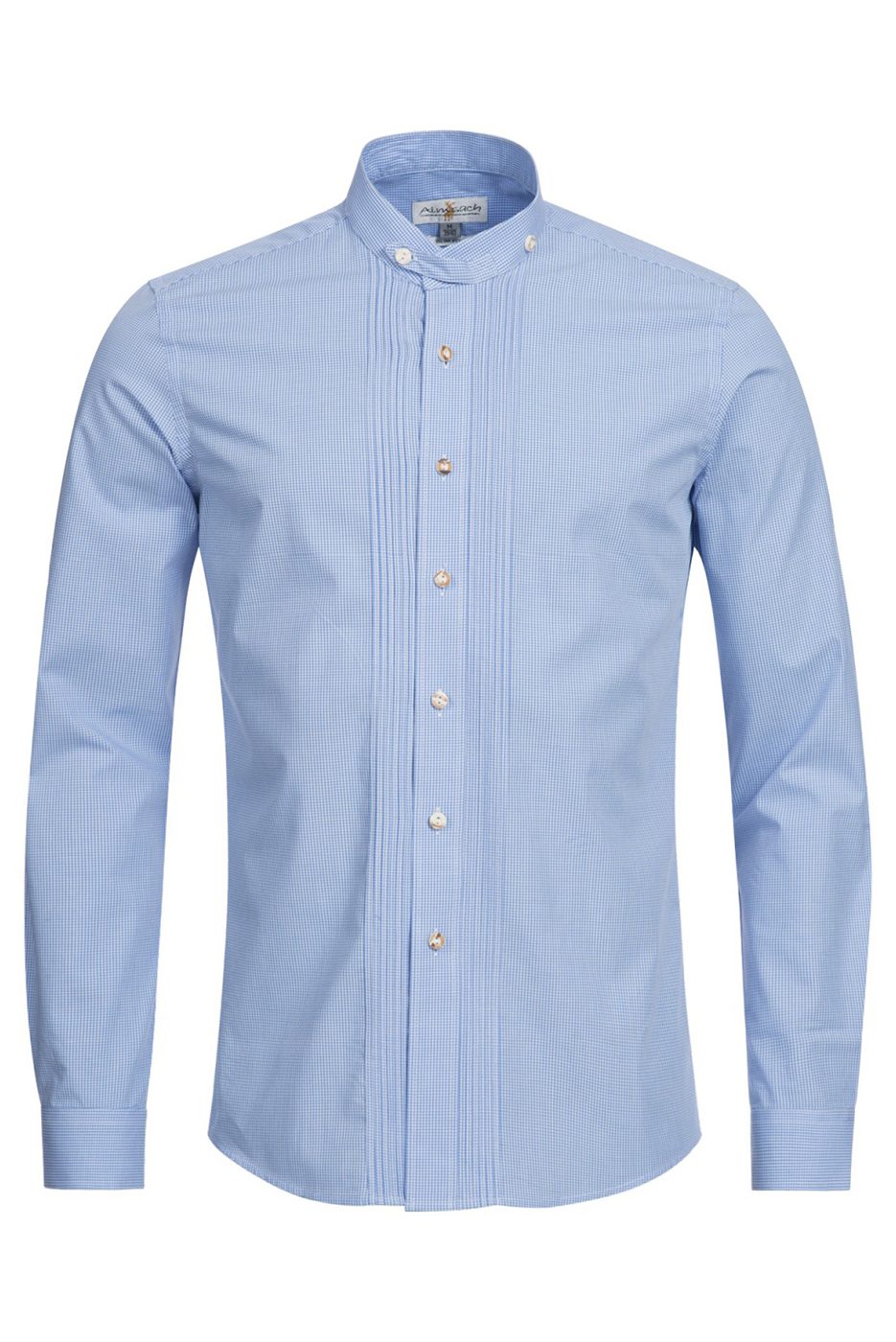 Slimfit – Trachtenhemd hellblau-weiß kariert