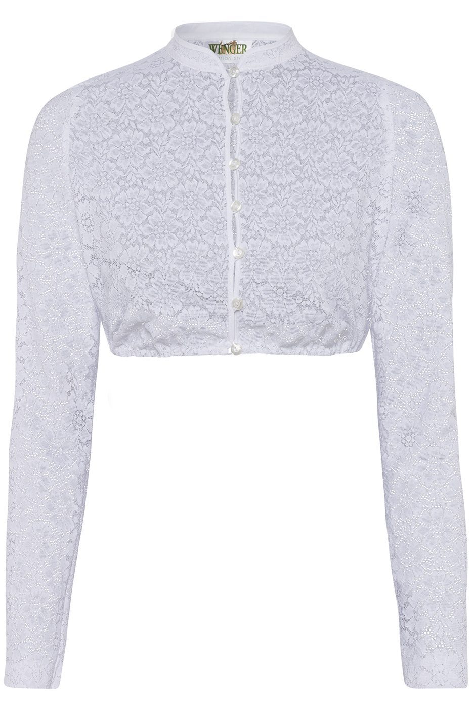 Dirndlbluse Barbara langarm in weiß