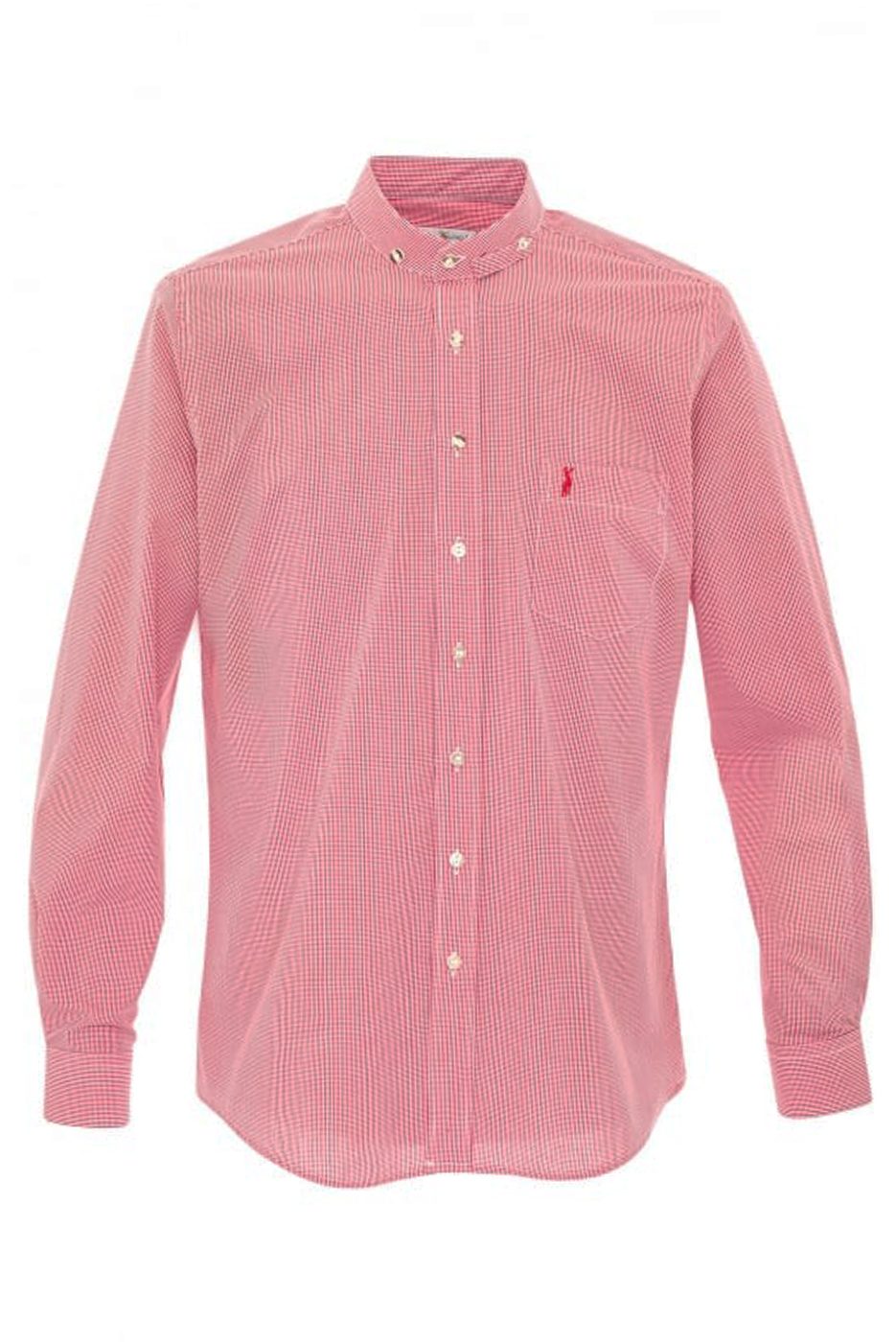 Slimfit – Trachtenhemd rot-weiß kariert