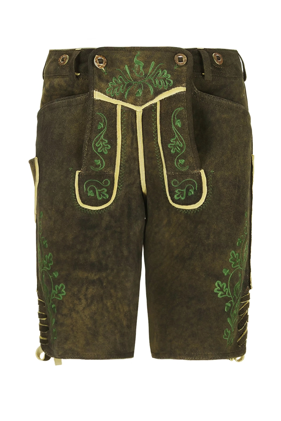 Kurze Hirsch - Lederhose Ludwig in schwarz-braun