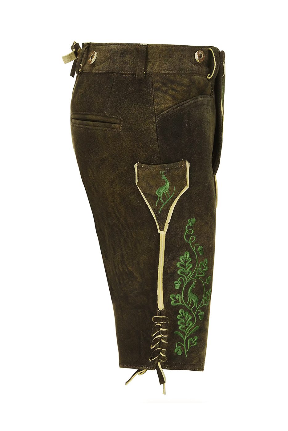 Alternative view of Kurze Hirsch - Lederhose Ludwig in schwarz-braun