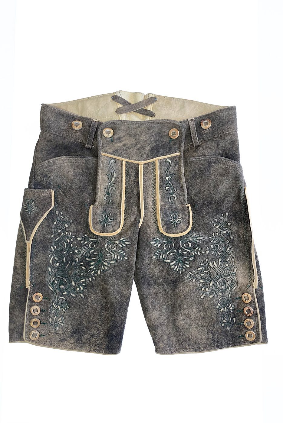 Kurze Hirsch - Lederhose Weissenberg in stein antik