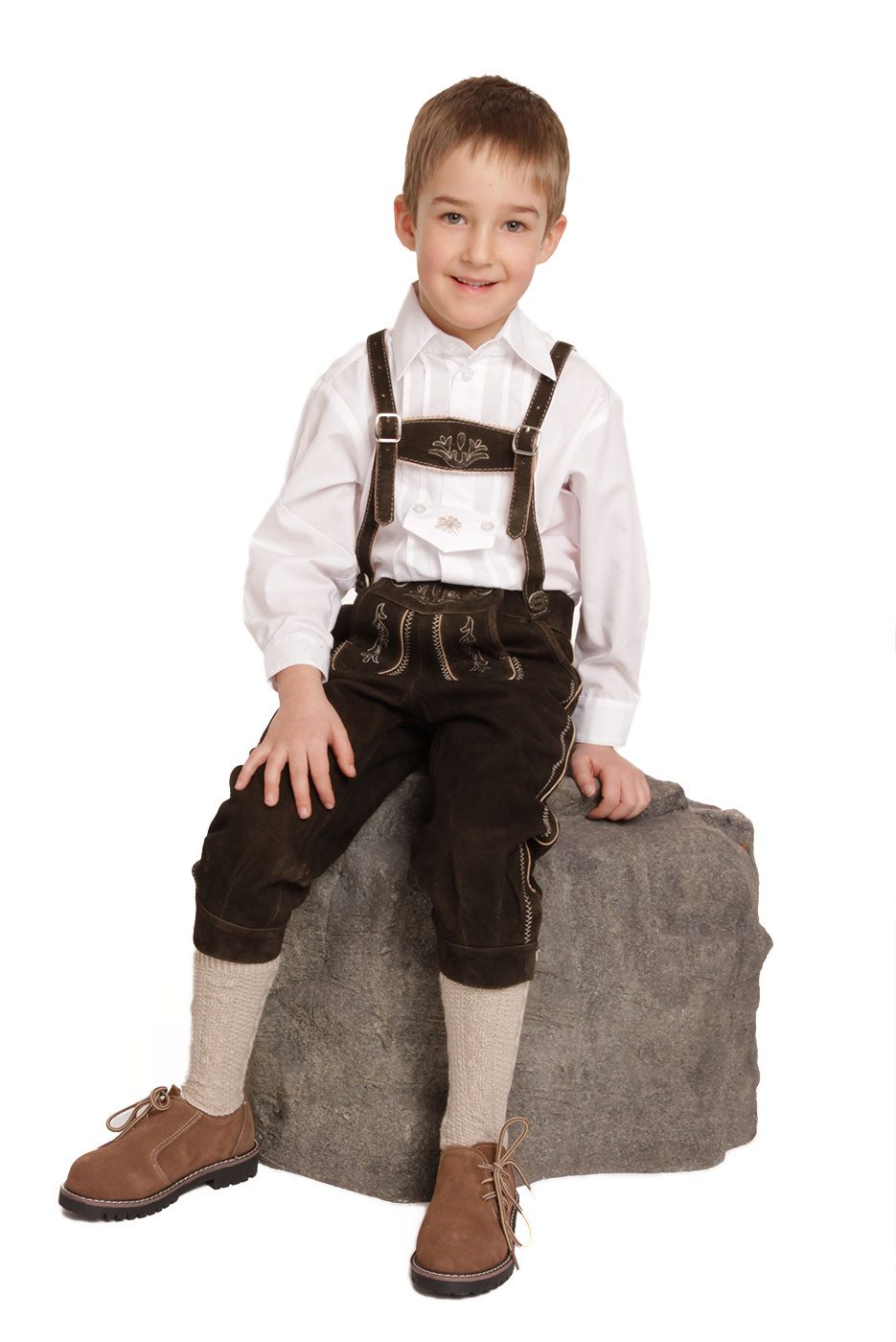 Kinder - Bundlederhose Franzl in dunkelbraun
