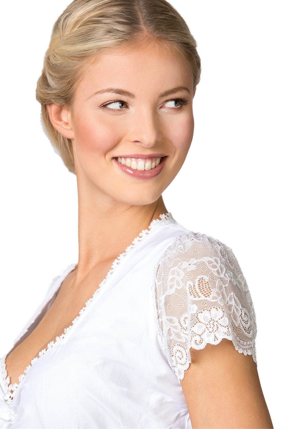 Alternative view of Dirndlbluse B-333 in weiß