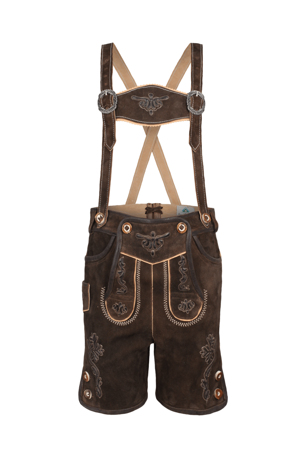 Kurze Kinderlederhose Xaver in marone