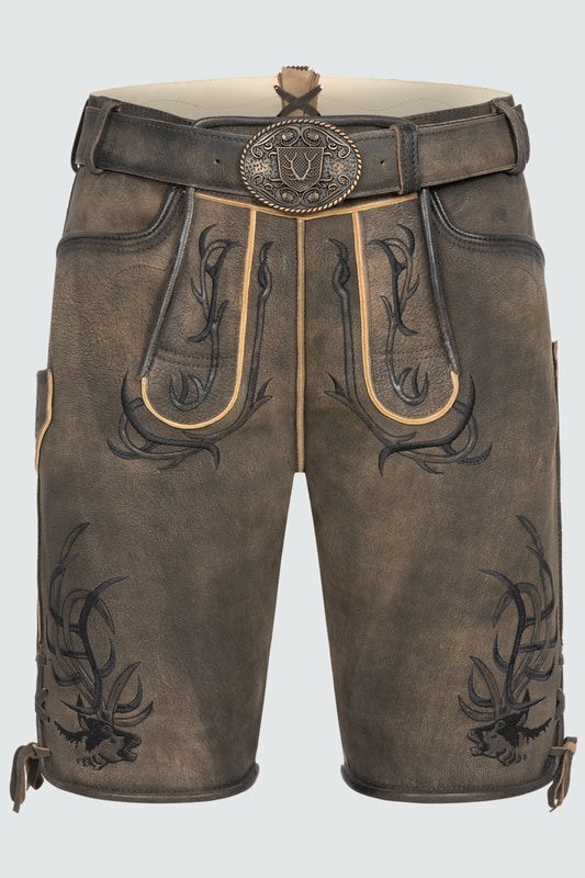 Lederhose Nikas mit Gürtel