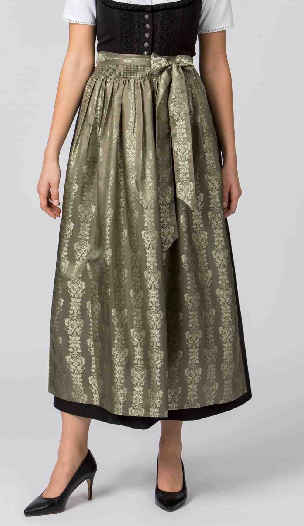 Alternative view of Dirndlschürze Jacquard in moosgrün