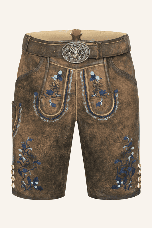 Lederhose Azzuro mit Gürtel