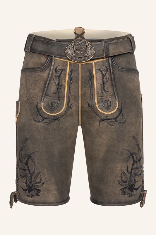 Lederhose Nikas mit Gürtel