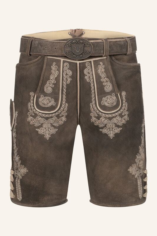 Lederhose Olias mit Gürtel