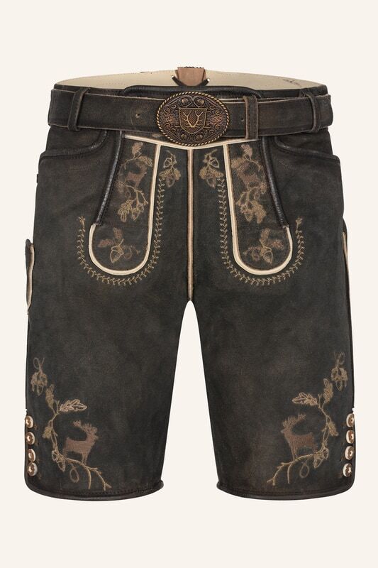 Lederhose Nero mit Gürtel