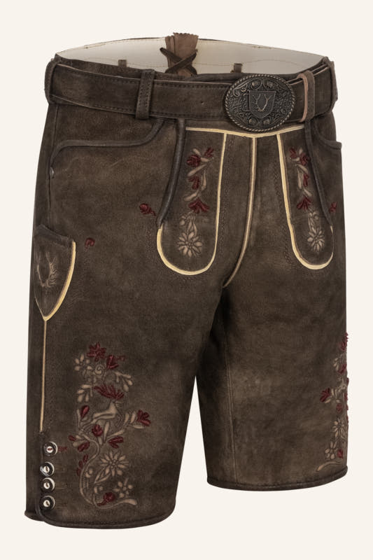 Alternative view of Lederhose Olivier mit Gürtel