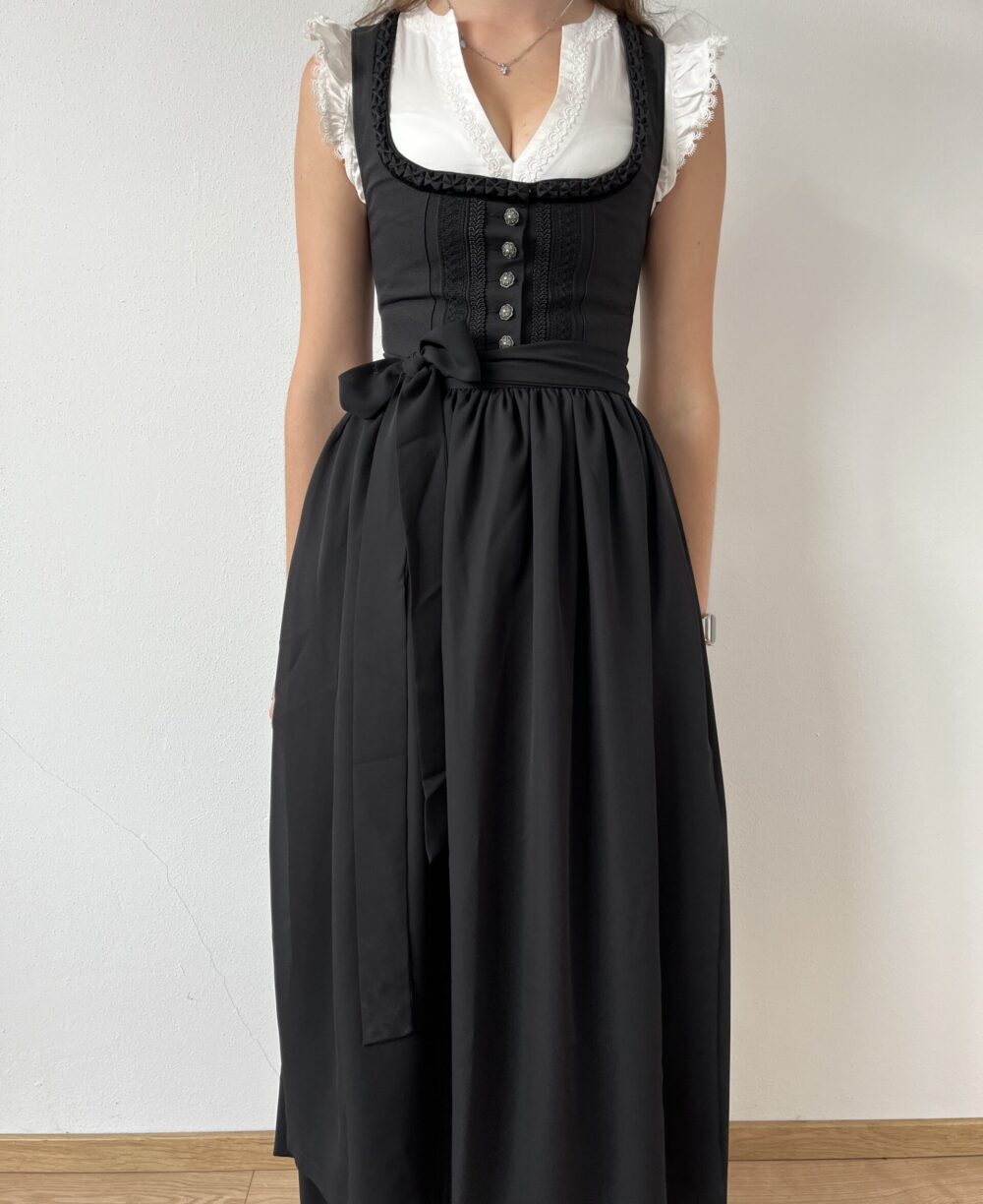 Dirndlschürze Chiffon 90cm schwarz
