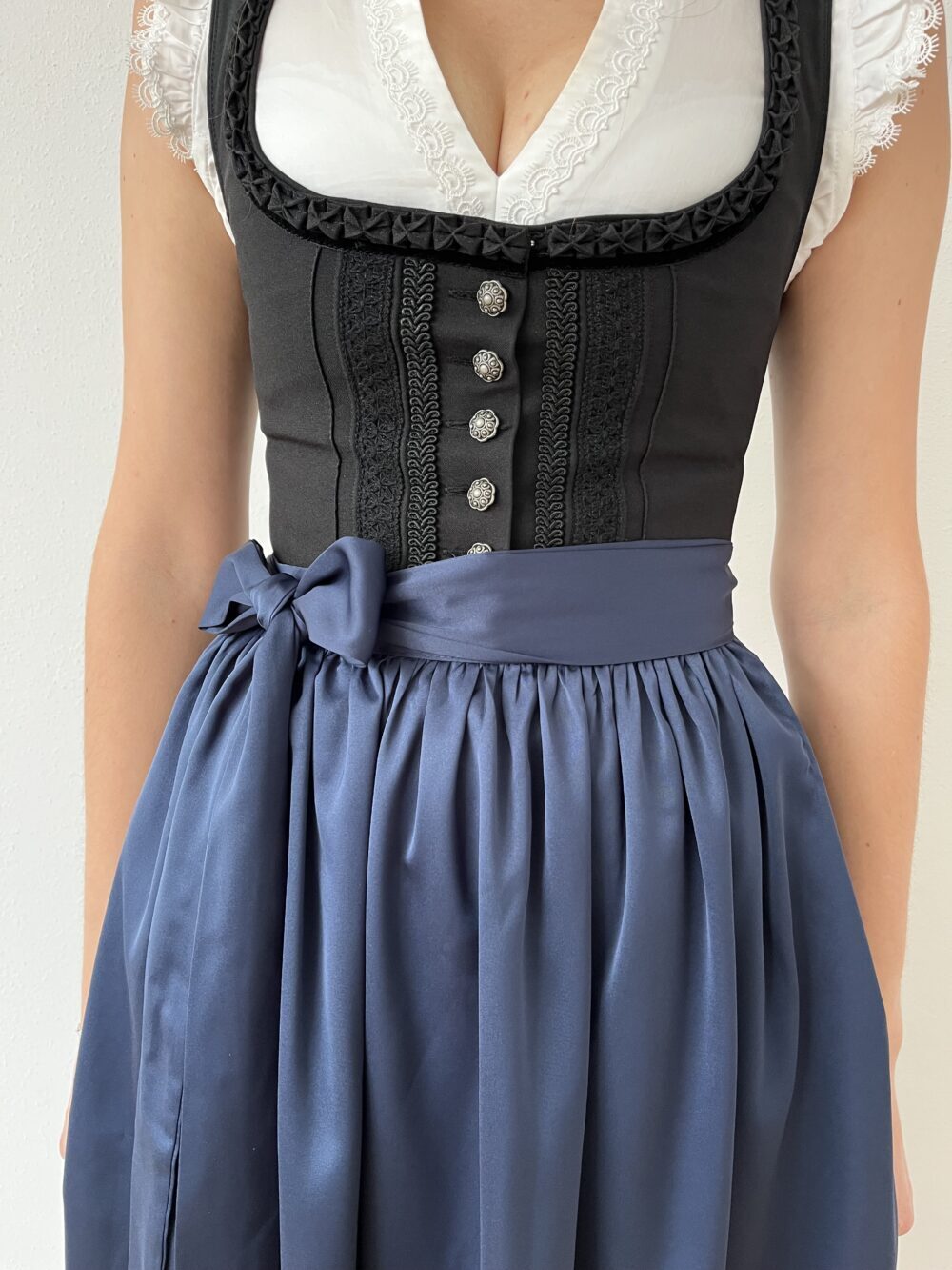 Dirndlschürze Satin 70cm navy